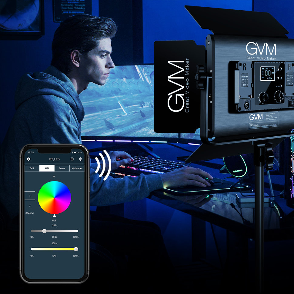 Комплект осветителей GVM 880RS (3шт) GVM-880RS-3L комплект светодиодных осветителей godox ml30bi k2 kit для видеосъемки