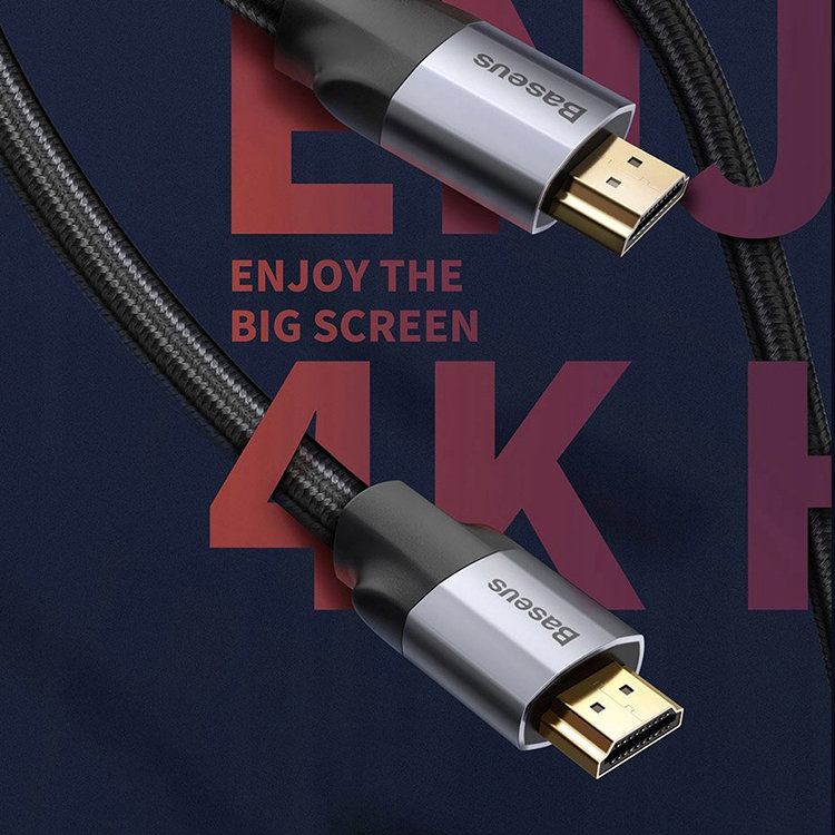 Кабель Baseus Enjoyment HDMI 4KHD 2м Серый CAKSX-C0G - фото 4