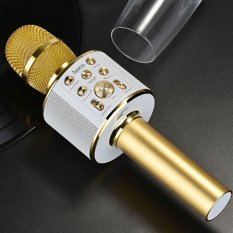 Караоке-микрофон HOCO BK3 Cool Sound Золото - фото 1