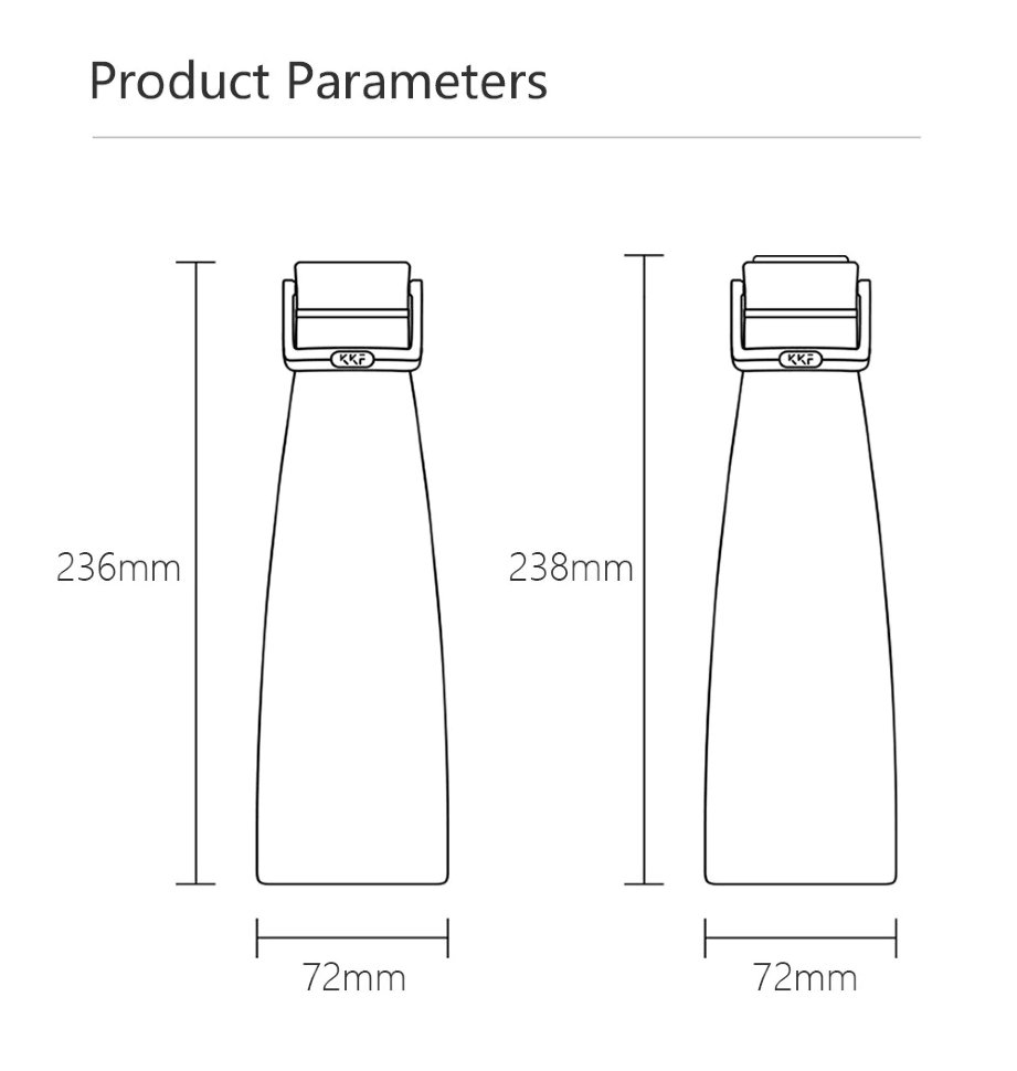 Термос Xiaomi KKF Smart Vacuum Bottle с OLED-дисплеем 475мл Серый S-U47WS-E - фото 6