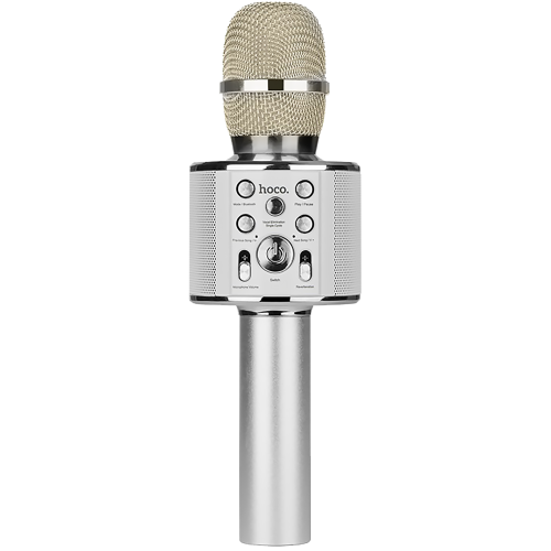 Караоке-микрофон HOCO BK3 Cool Sound Серебро 