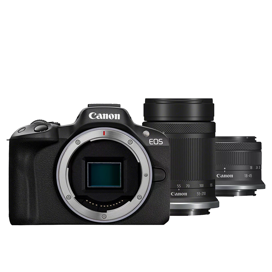 Беззеркальная камера Canon EOS R50 Kit (18-45 + 55-210) RF Чёрная 