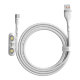 Кабель Baseus Zinc Magnetic USB - Micro USB+Lightning+Type-C 3A 1м Белый - Изображение 146428