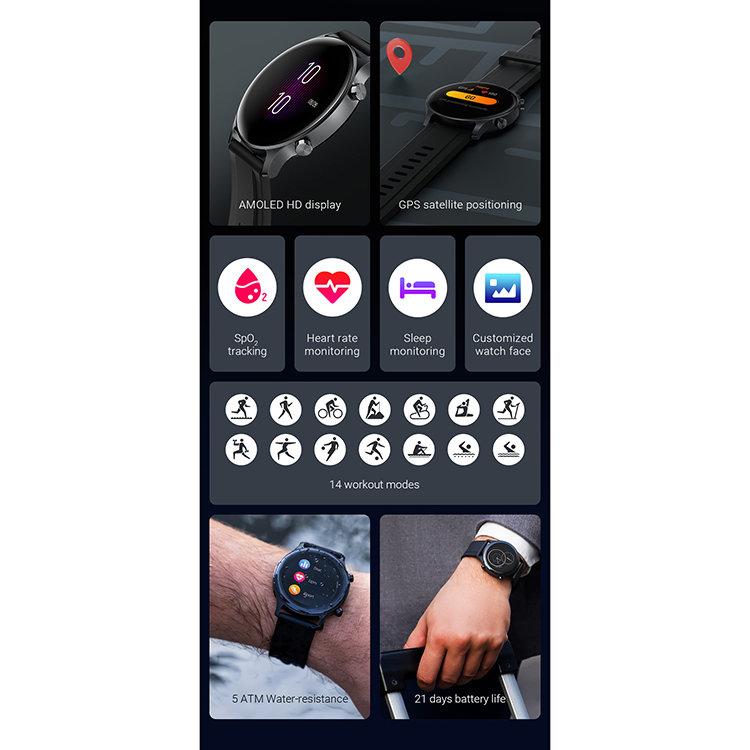 Умные часы Xiaomi Haylou RS3 (LS04) Global Чёрные RS3 LS04 - фото 6