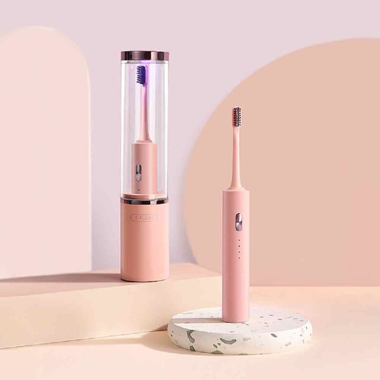 Электрическая зубная щетка со стерилизатором Xiaomi T-Flash UV Sterilization Toothbrush Розовая Q-05 - фото 2