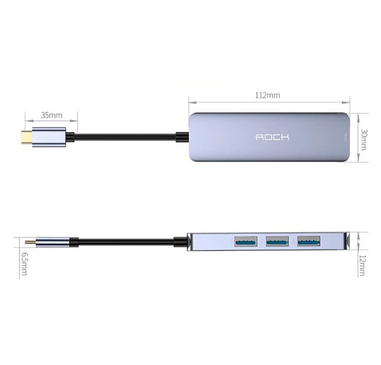 Хаб Rock Type-C - HDMI+USB3.0*3 RCB0697 - фото 5