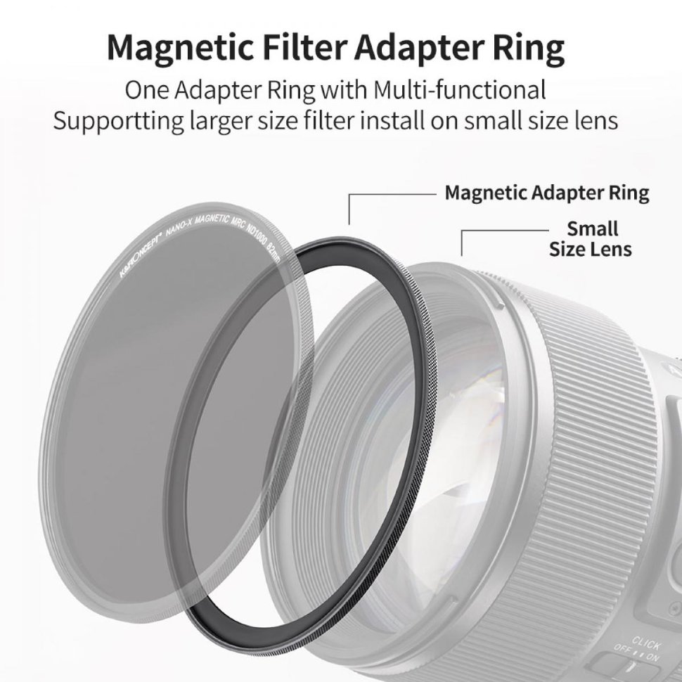 Переходное кольцо K&F Concept Magnetic 55-82mm KF05.301 - фото 3