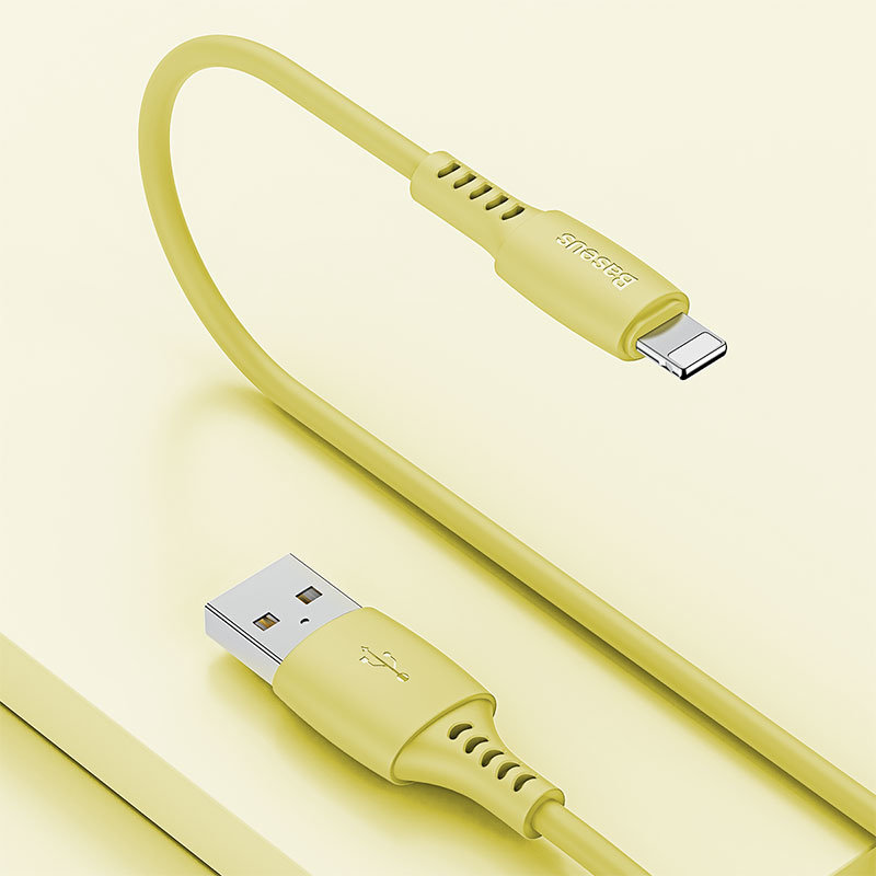 Кабель Baseus Colourful Cable USB - Lightning 2.4A 1.2м Розовый CALDC-04 - фото 1