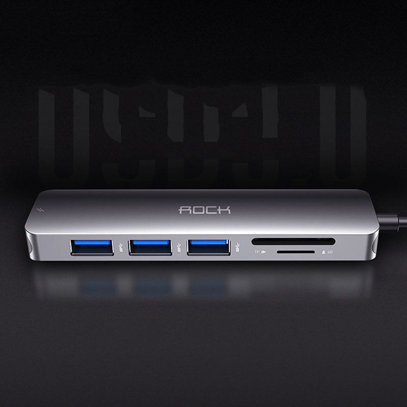 Хаб Rock Type-C - USB*3+TF/SD+PD RCB0699 - фото 5