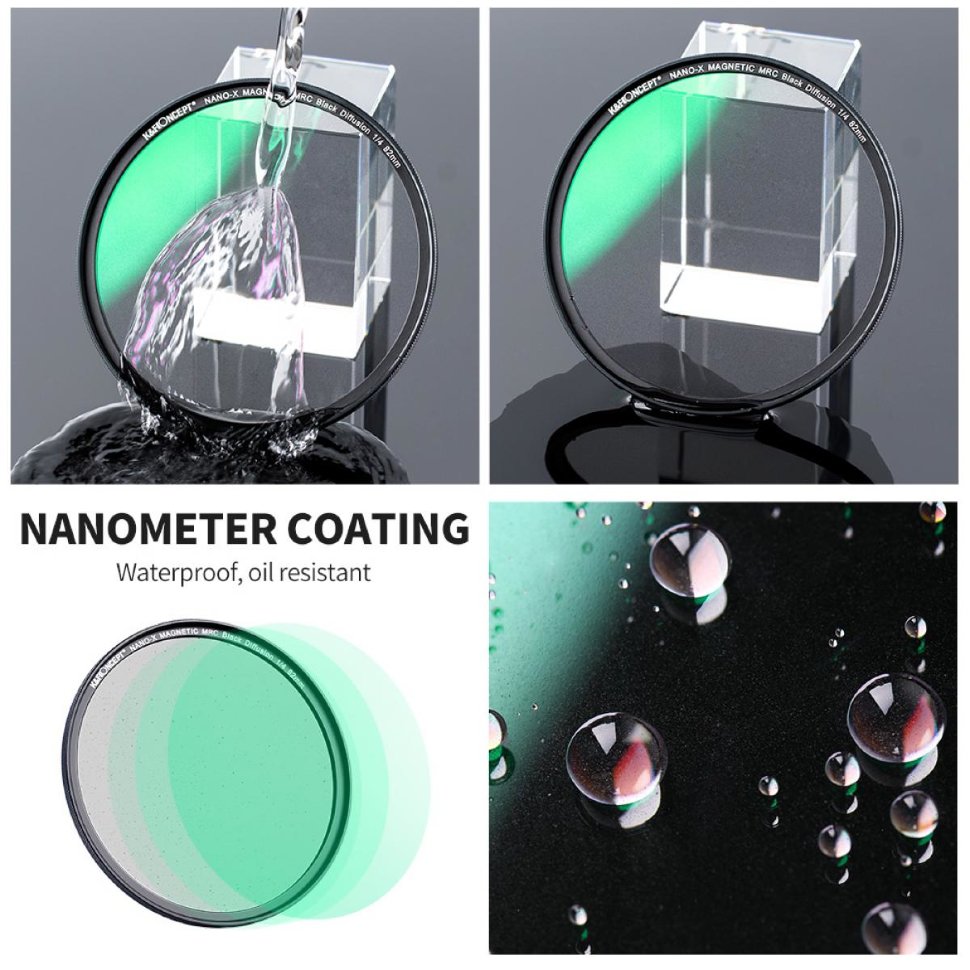 Светофильтр K&F Concept Nano-X Magnetic Black Mist 1/4 67мм SKU.1821 - фото 3