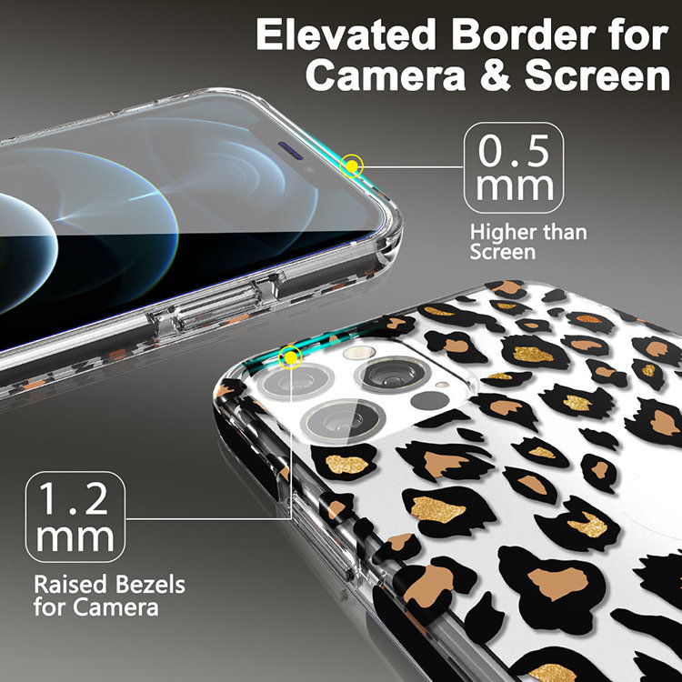 Чехол PQY Glamour для iPhone 12/12 Pro Leopard Kingxbar IP 12/12 Pro Glamour Series-Leopard