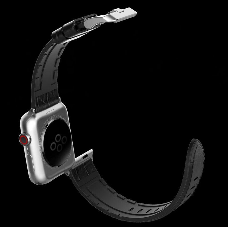 Ремешок X-Doria Hybrid Leather для Apple watch 42/44 мм Чёрный крокодил 483162 - фото 1