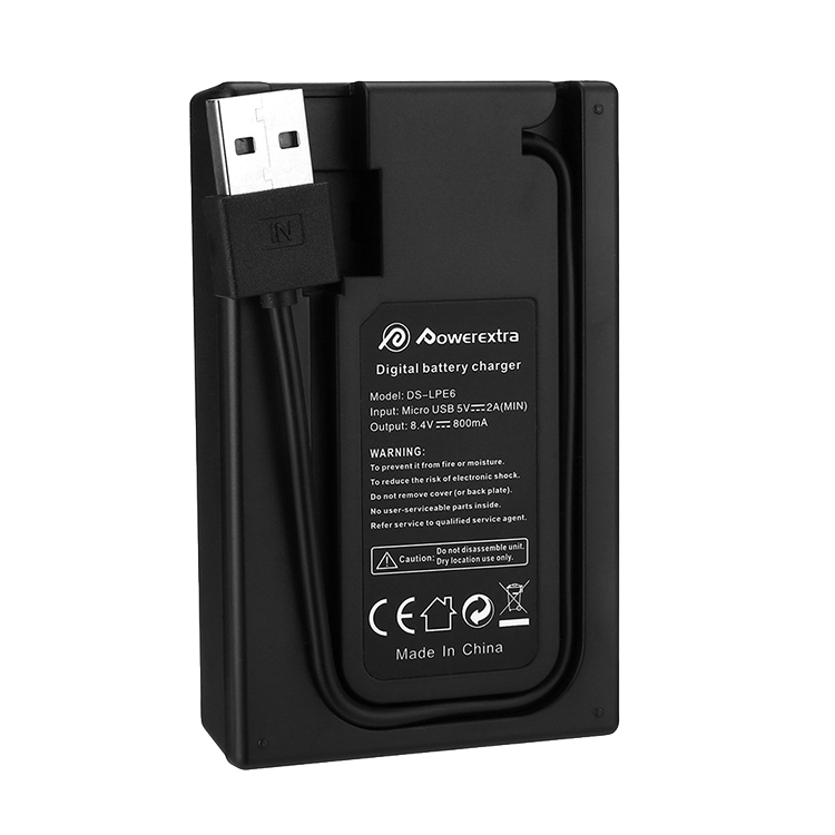 2 аккумулятора   зарядное устройство Powerextra LP-E6 (Уцененный кат.А) - фото 2