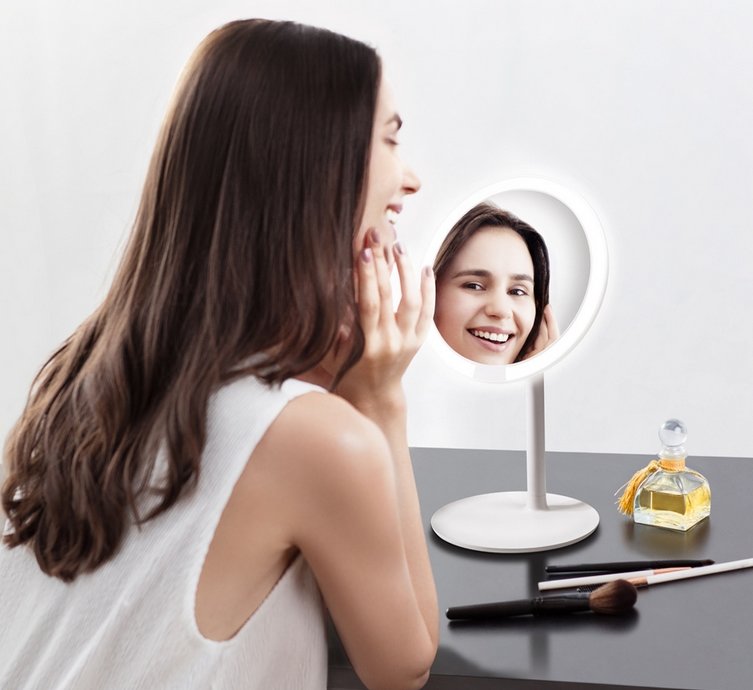 Зеркало для макияжа Xiaomi Amiro Lux High Color AML004W Белое amiro mini - фото 3