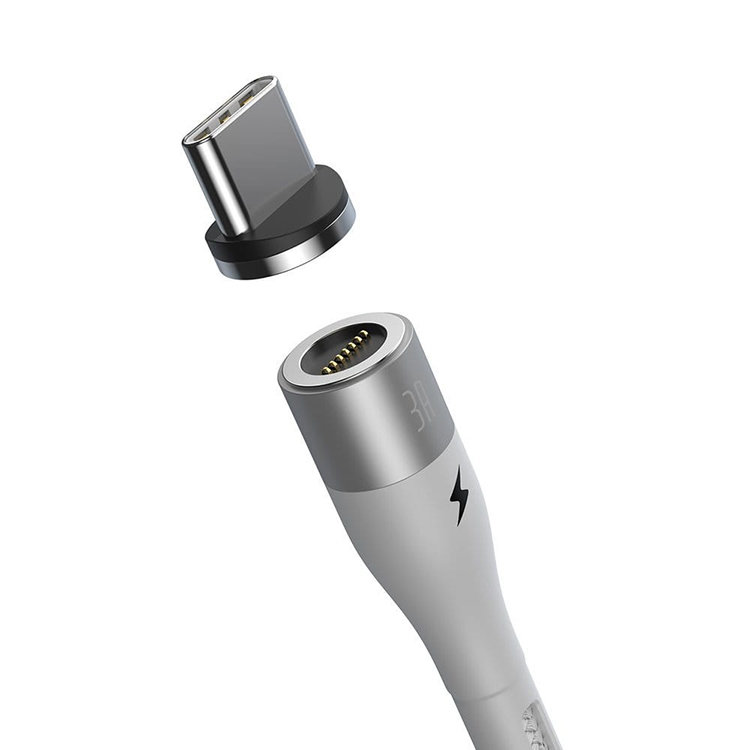 Кабель Baseus Zinc Magnetic USB - Type-C 3A 1м Белый CATXC-M02 - фото 2