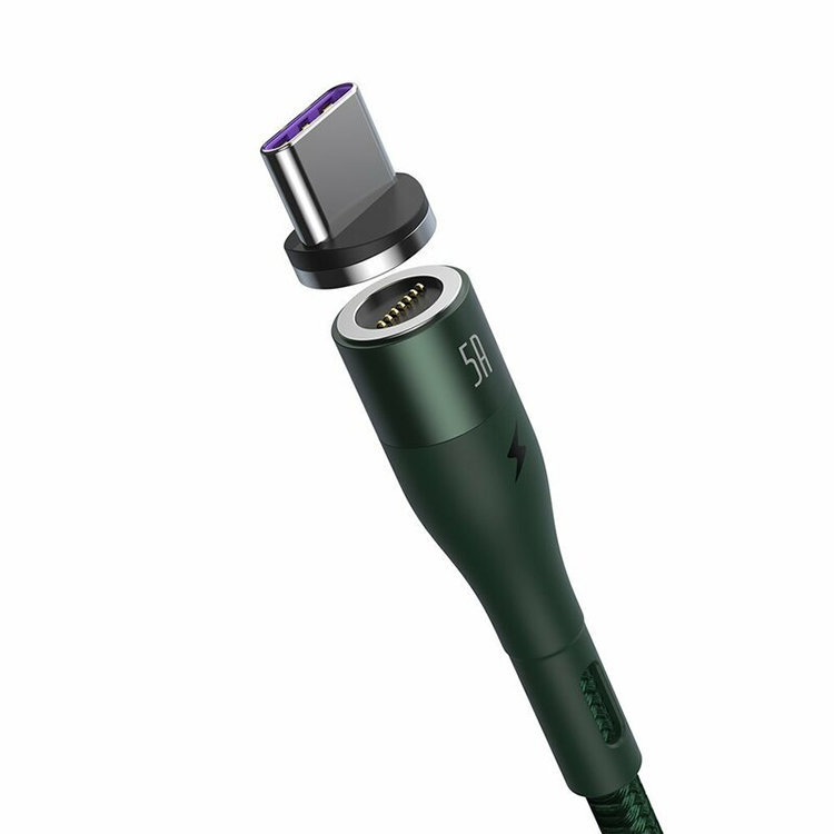 Кабель Baseus Zinc Magnetic USB - Type-C 3A 1м Зеленый CATXC-M06 - фото 2