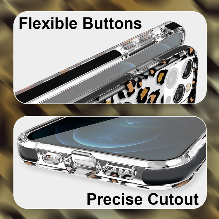 Чехол PQY Glamour для iPhone 12 Pro Max Leopard Kingxbar IP 12/12 Pro Max Glamour Series-Leopard тюбинг ника тб5к 080 см чехол 850 мм принт рипстоп кристалл с камерой