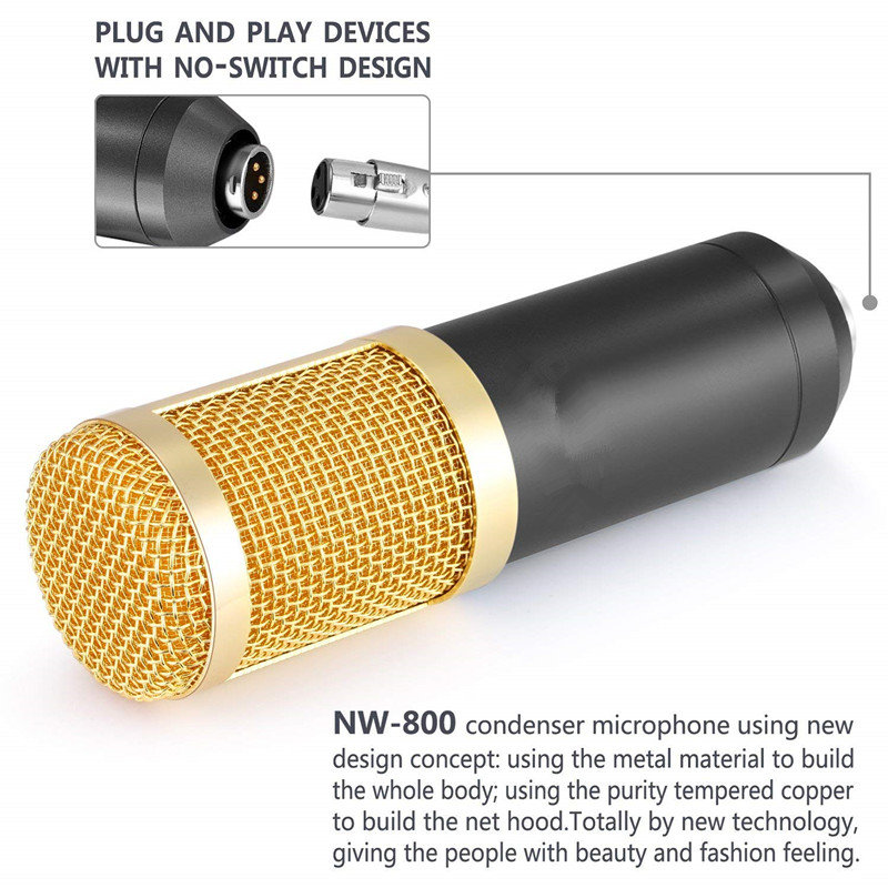 Микрофон YNMCE BM-800 Золото BM-800 Golden - фото 3
