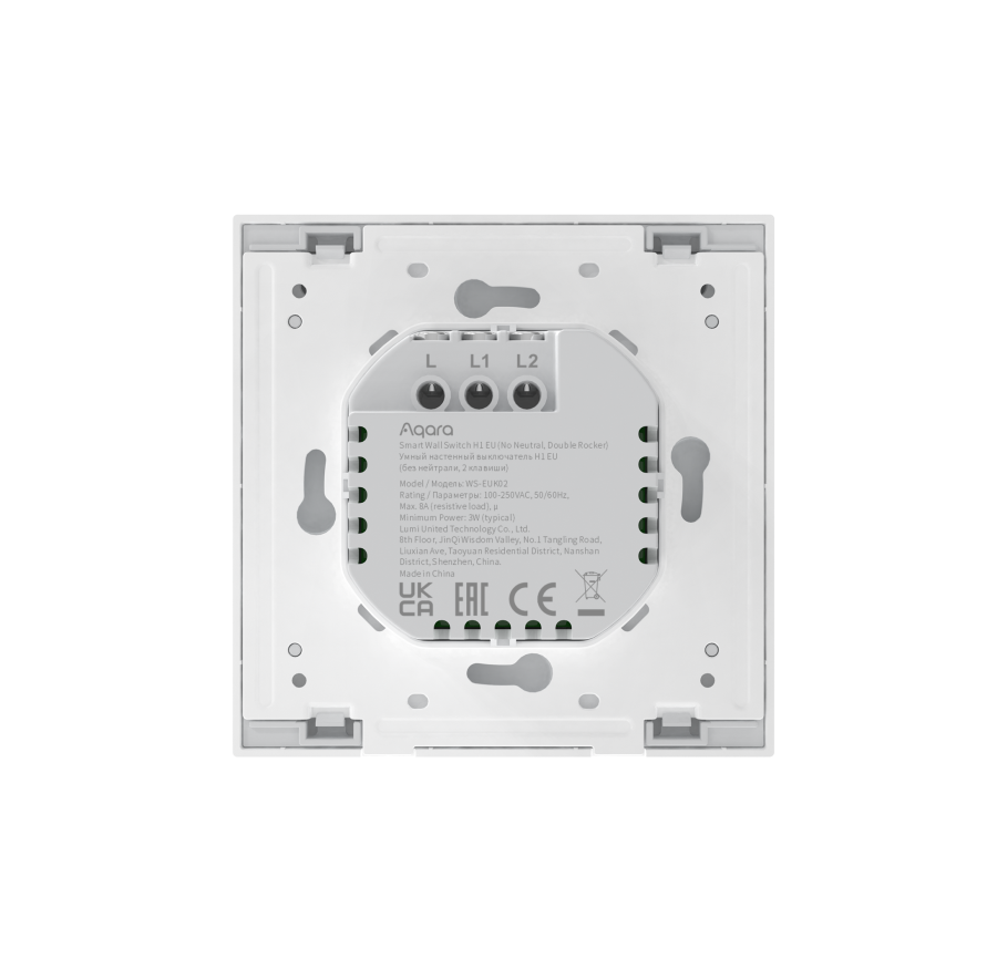 Выключатель одноклавишный Aqara Smart wall switch H1 (с нейтралью) RU WS-EUK03 умный выключатель трехклавишный xiaomi gosund smart wall switch white s6am