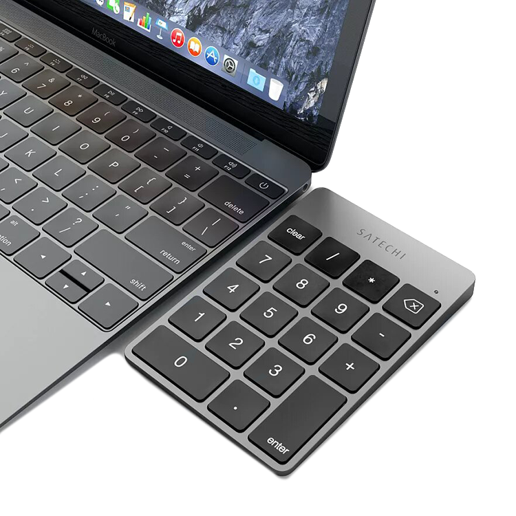 Цифровая клавиатура Satechi Aluminum Slim Keypad Серая ST-SALKPM беспроводной цифровой блок клавиатуры satechi aluminum slim rechargeable bluetooth keypad bluetooth серебристый st salkps
