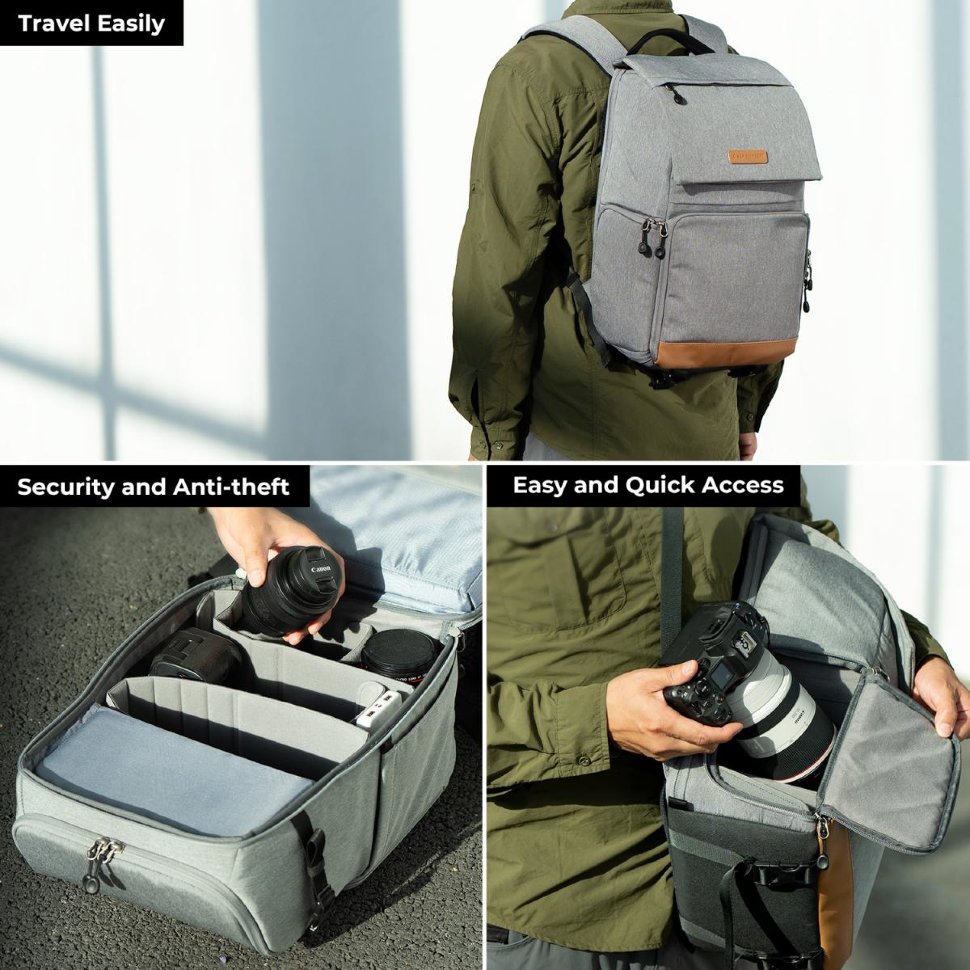 Рюкзак K&F Concept KF13.104V1 рюкзак для ноутбука 13 с usb портом promate explorer bp grey 6959144037417