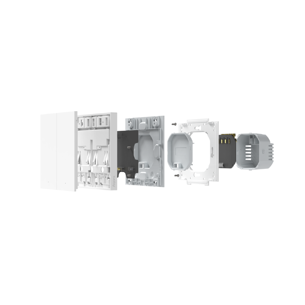 Выключатель двухклавишный с нейтралью Aqara Smart wall switch H1 RU WS-EUK04 - фото 3