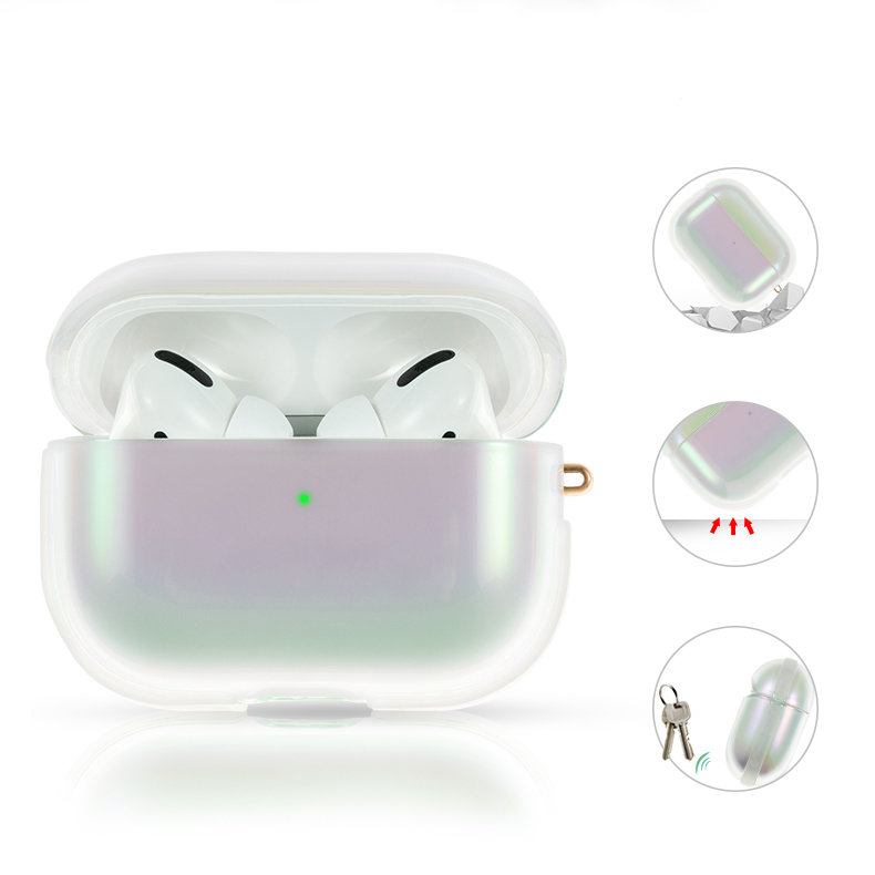 Чехол PQY Nebula для Apple Airpods Pro Аврора Kingxbar Nebula Series Airpods Pro Case-Aurora защитный чехол с закаленным стеклом для apple watch 7 8 45мм светло серый с оранжевым