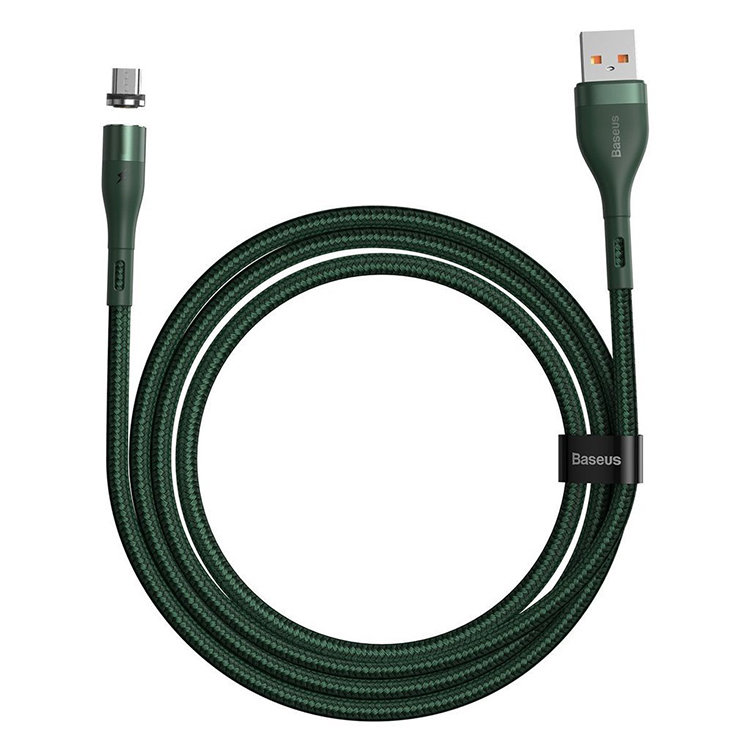 Кабель Baseus Zinc Magnetic USB - Micro USB 2.1A 1м Зелёный CAMXC-K06