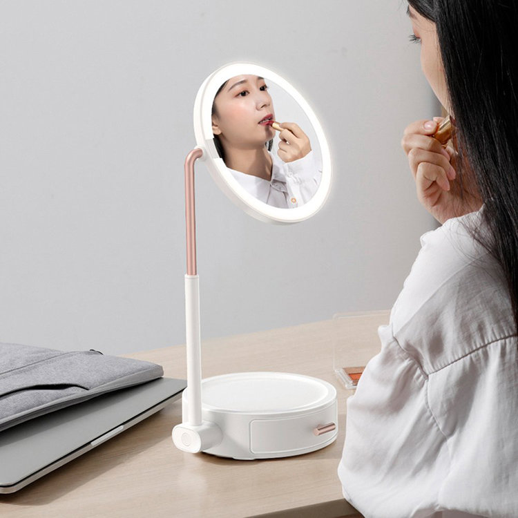 Зеркало Baseus Smart Beauty Series Lighted Makeup Mirror Белое DGZM-02 - фото 1