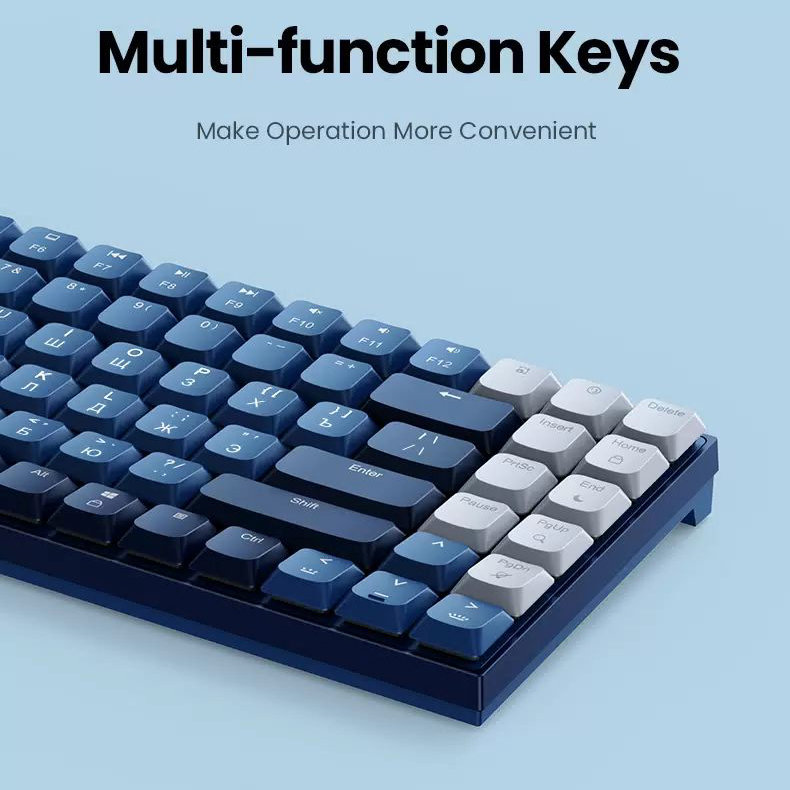 Клавиатура Ugreen KU102 Slim Mechanical Keyboard Type-C + Bluetooth Синяя 15228_
