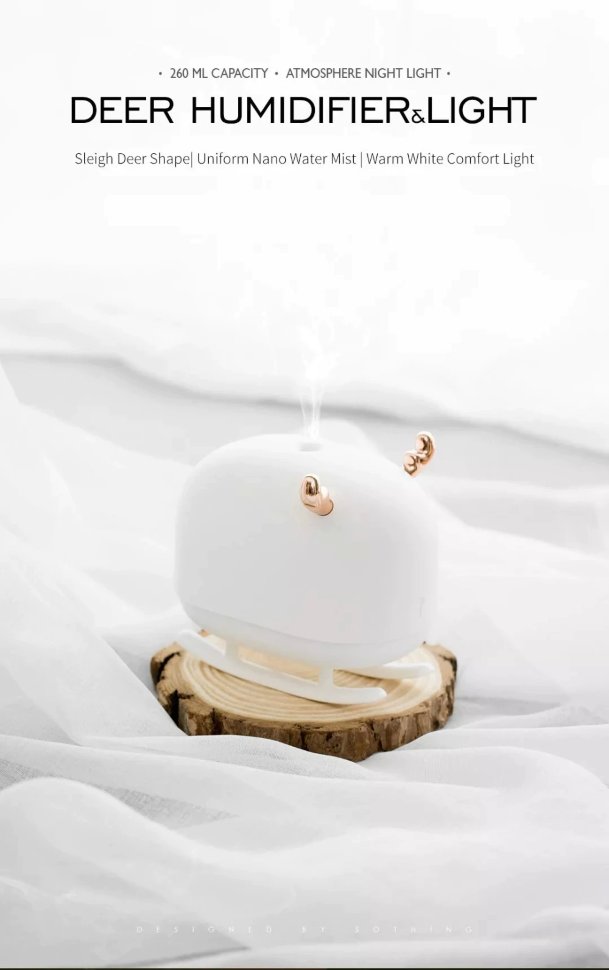 Увлажнитель воздуха Xiaomi Sothing Deer Humidifier&Light DSHJ-H-009 Белый - фото 7