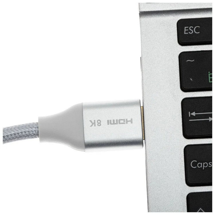 Кабель Cactus HDMI 2.1 m/m 1.8м Серебро CS-HDMI.2.1-1.8 - фото 2