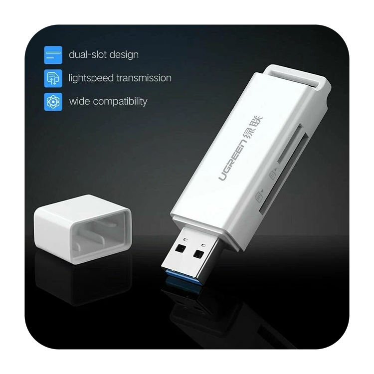 Кардридер Ugreen CM104 USB 3.0 TF + SD Белый 40753_ - фото 3