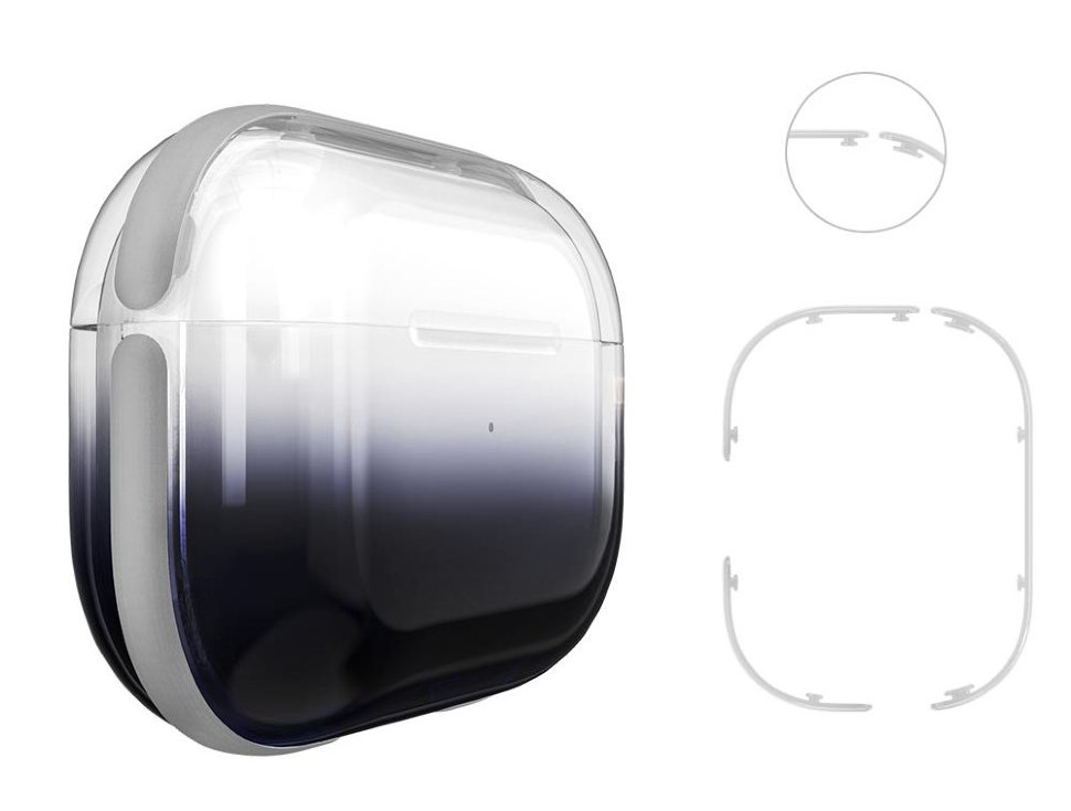 Чехол Kingxbar Gradient для Apple AirPods Pro Чёрный Kingxbar Gradient Series Airpods Pro Case-Black - фото 3