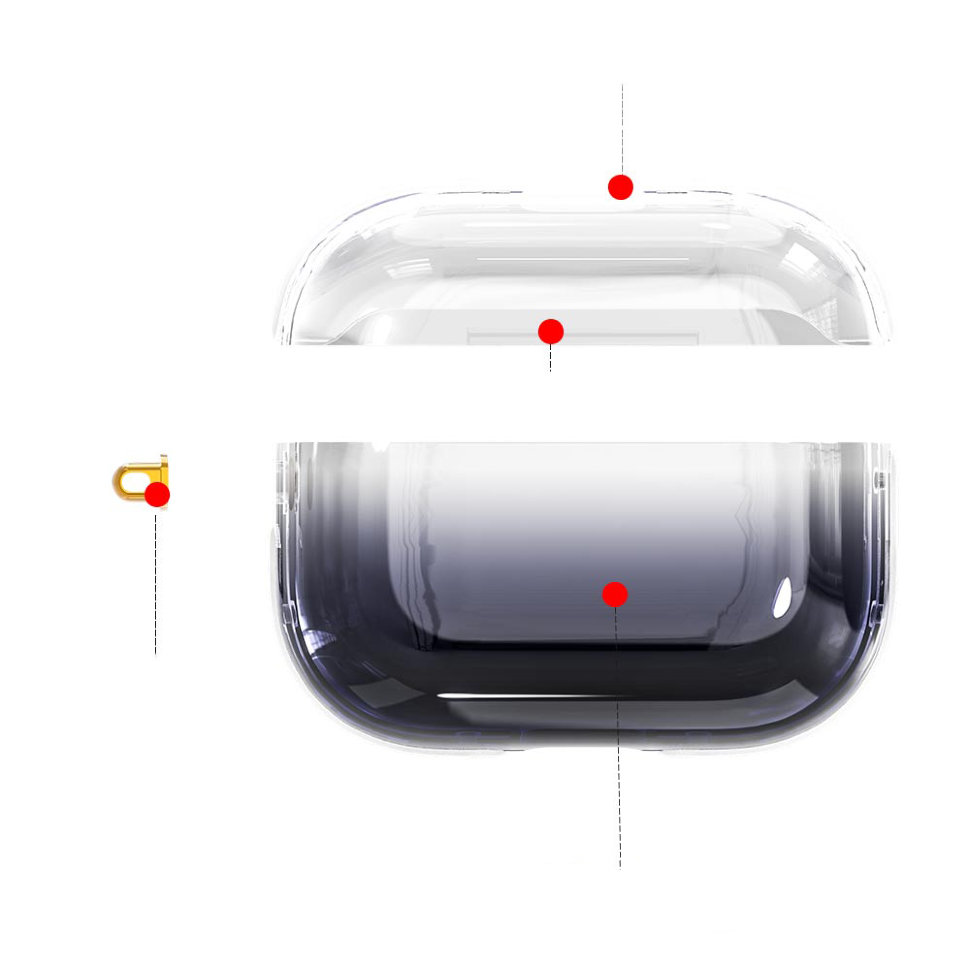 Чехол Kingxbar Gradient для Apple AirPods Pro Чёрный Kingxbar Gradient Series Airpods Pro Case-Black - фото 5