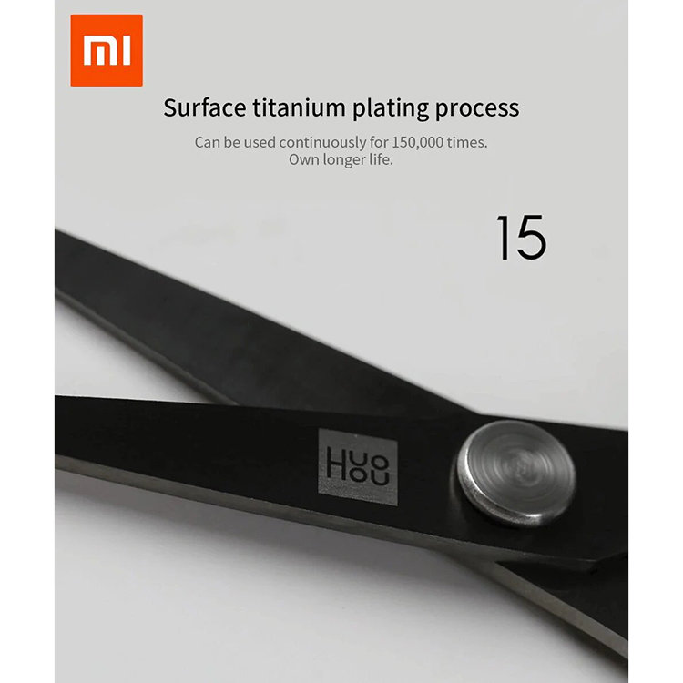 Ножницы Xiaomi Huo Hou Titanium Stationery Scissors 2 шт. (черные) 00-00000119 - фото 8