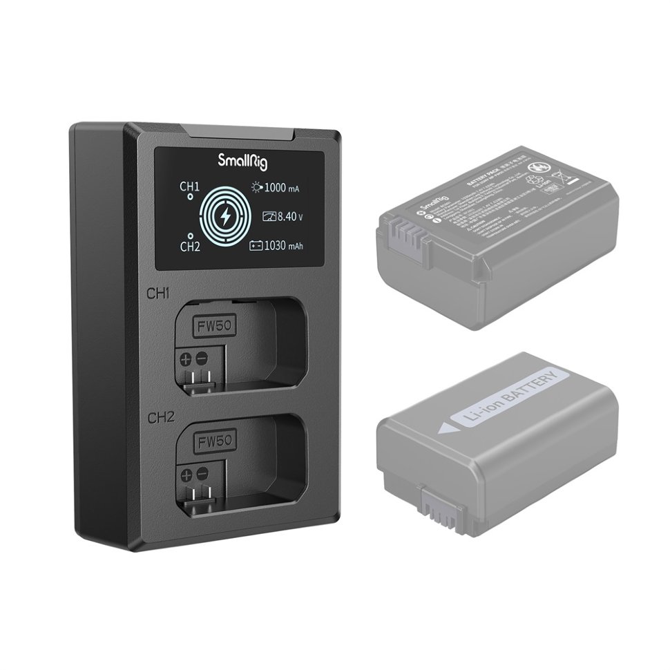 Зарядное устройство SmallRig 4081 для NP-FW50 2 аккумулятора np fw50 зарядное устройство smallrig 3818