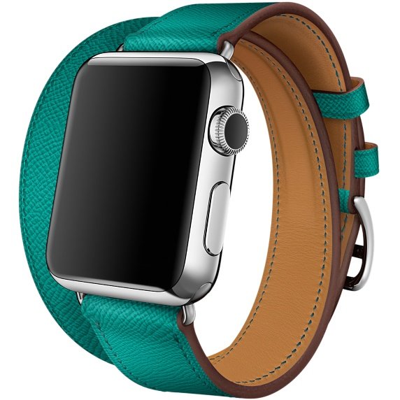 Ремешок кожаный HM Style Double Tour для Apple Watch 42/44 mm Зеленый - фото 2