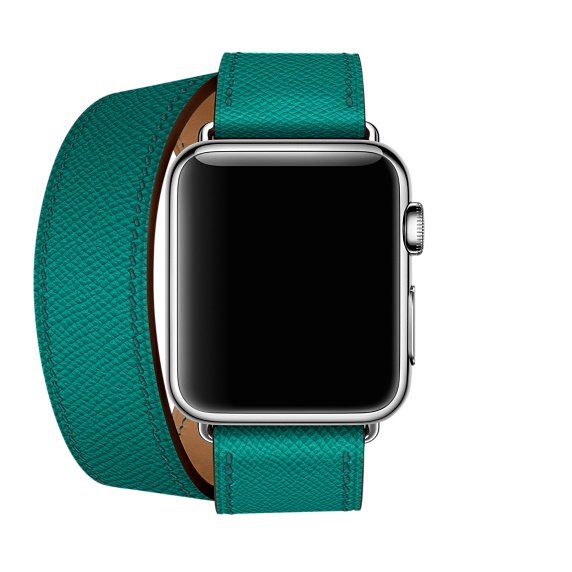 Ремешок кожаный HM Style Double Tour для Apple Watch 42/44 mm Зеленый - фото 3