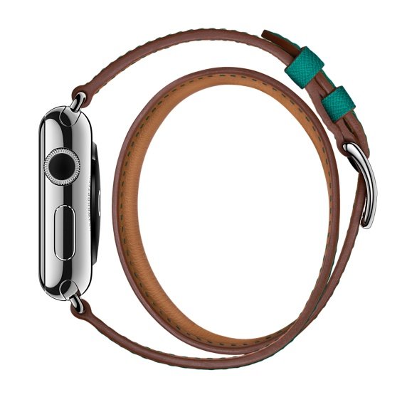 Ремешок кожаный HM Style Double Tour для Apple Watch 42/44 mm Зеленый - фото 4