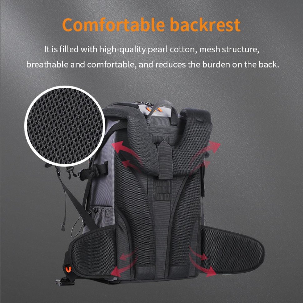 Рюкзак K&F Concept Large Photography Bag 33L KF13.107 многофункциональный водонепроницаемый рюкзак для камеры портативная дорожная сумка для камеры большой емкости
