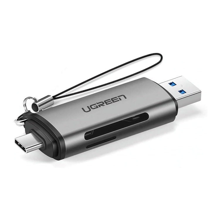 Кардридер Ugreen CM185 Type-C/USB3.0 Серый 50706_ кардридер ugreen cm264 usb3 0 чёрный 60722