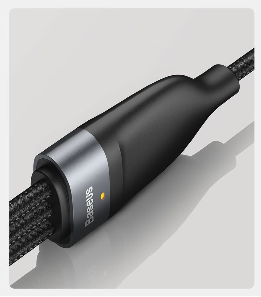 Кабель Baseus Flash One-for-three micro USB+Lightning+Type-C 5A 1.2м Черно-Серый CA1T3-G1 - фото 7