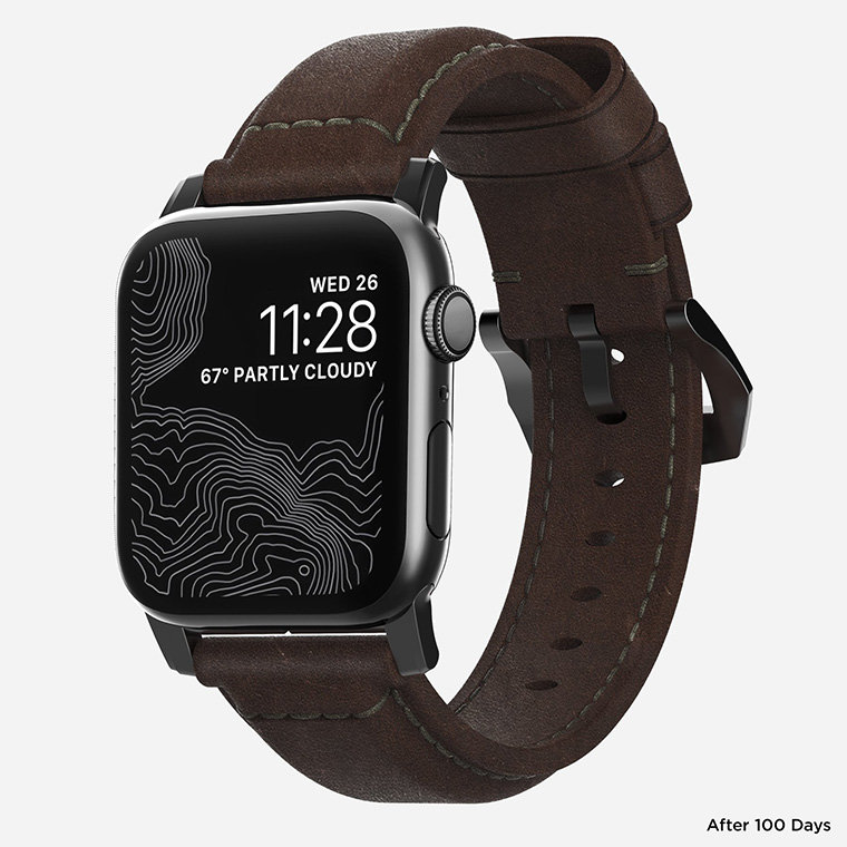 Ремешок Nomad Traditional для Apple Watch 38/40 мм Rustic Brown с черной фурнитурой NM1A3RBT00 - фото 4