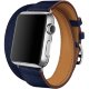 Ремешок кожаный HM Style Double Tour для Apple Watch 42/44 mm Темно-Синий - Изображение 41124