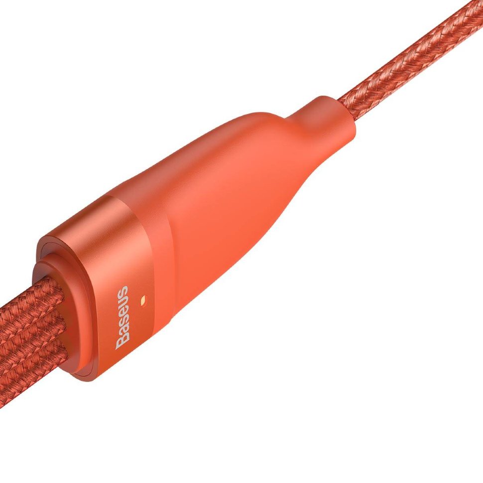 Кабель Baseus Flash One-for-three micro USB+Lightning+Type-C 5A 1.2м Оранжевый CA1T3-07 - фото 7