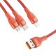Кабель Baseus Flash One-for-three micro USB+Lightning+Type-C 5A 1.2м Оранжевый - Изображение 154266