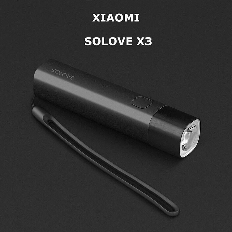 Фонарик - внешний аккумулятор Solove X3s 3000mah Чёрный