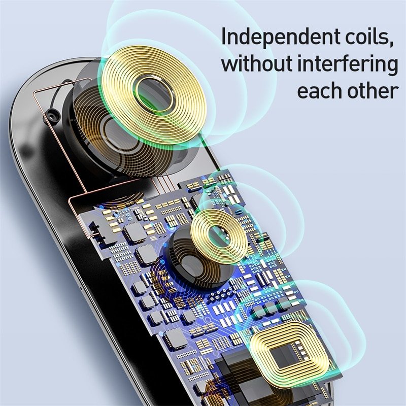Беспроводная зарядка Baseus Smart 3in1 Phone+Watch+Pods (18W MAX) Белая WX3IN1-02, WX3IN1-C02 - фото 6
