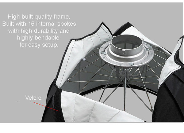Софтбокс NiceFoto Umbrella frame deep Ø70cm с сотами Umbrella with grid Ø70cm - фото 7